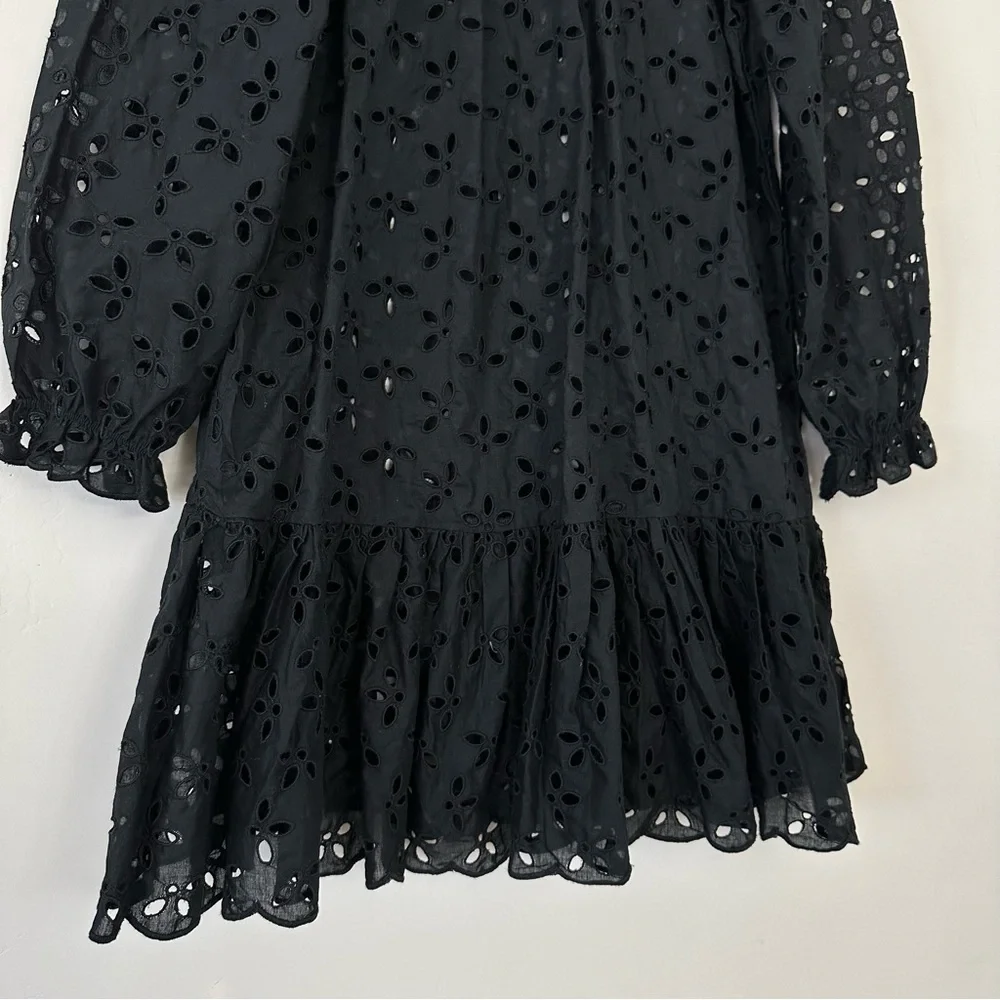 J.Crew Ruffleneck Eyelet Mini Dress